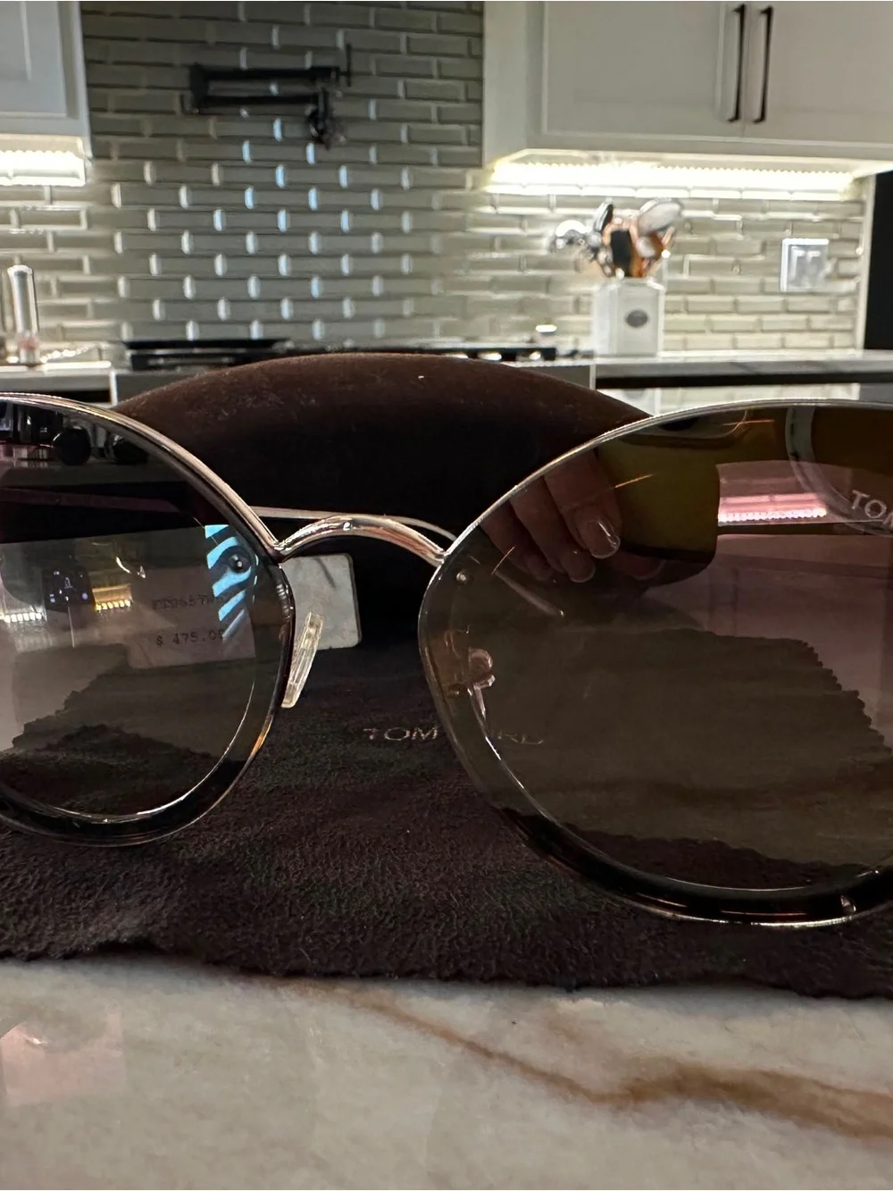 Tom Ford Women's Round Sunglasses with Brown Gradient Lenses